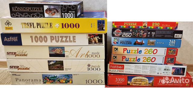 Пазлы на 160-1000 деталей