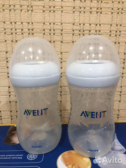 Бутылочки avent + накладки на грудь для кормления