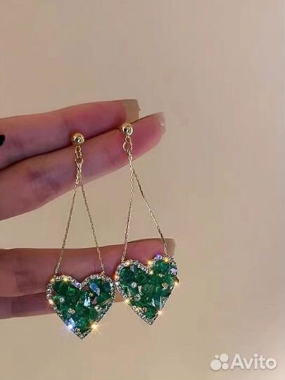 Серьги сердечки