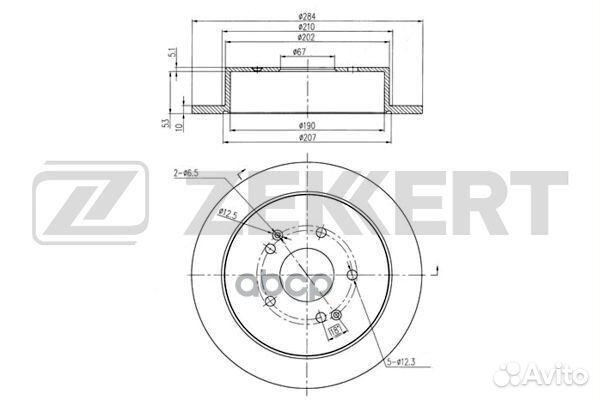 Диск торм. зад. SsangYong Korando 12- Actyon I