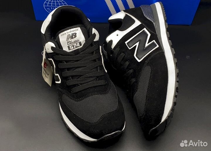 Черные мужские кроссовки New Balance 574, размеры