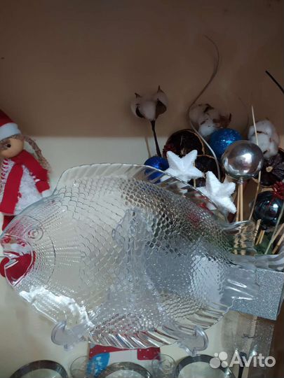 Блюдо рыба, стекло