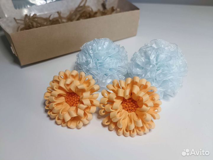 Резинка для волос. Бантики ручной работы. Набор