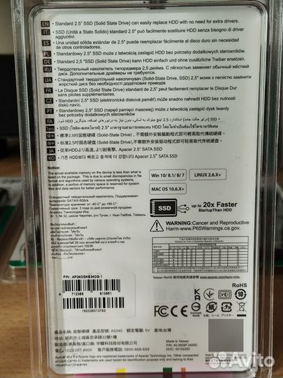 Новый SSD Apacer AS340 panther 240GB