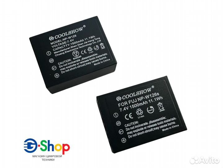 Аккумулятор на Fujifilm NP-W126/NP-W126S 1500mAh