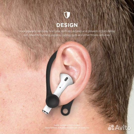 Держатель Elago для AirPods EarHook Black