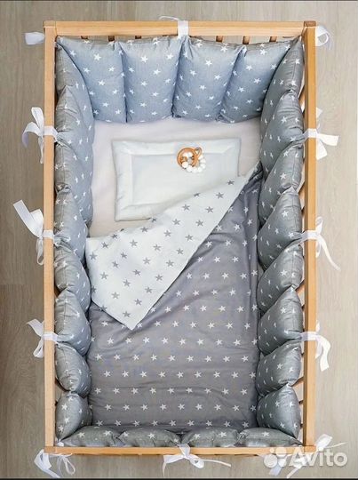 Бортики в кроватку для новорожденных + одеяло