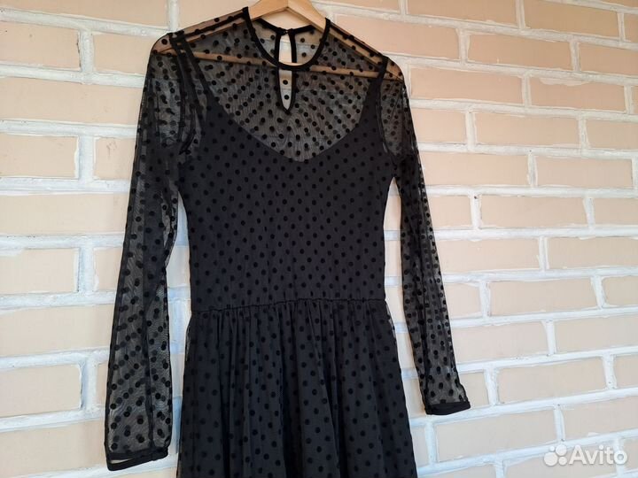 Черное платье миди 42 44 S