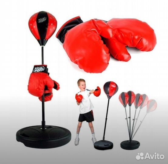 Боксерская груша с перчатками, стойка