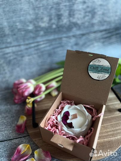 Соевые свечи в бетоне