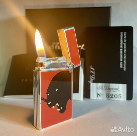 Зажигалка Dupont Fantasies Panther Silver