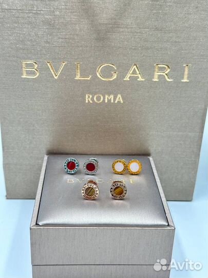 Серьги пусеты bvlgari