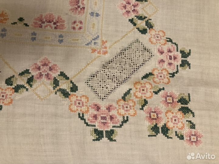 Скатерть льняная старинная