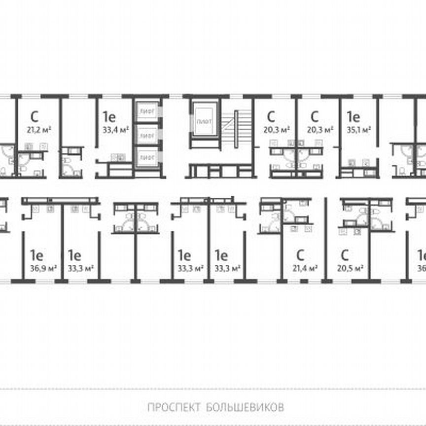 Квартира-студия, 25,3 м², 20/25 эт.