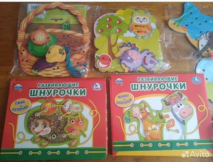 Развивающее лото, шнурочки, трафареты