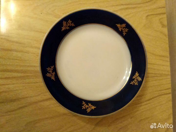 Чайная пара, тарелки лфз СССР Кобальт