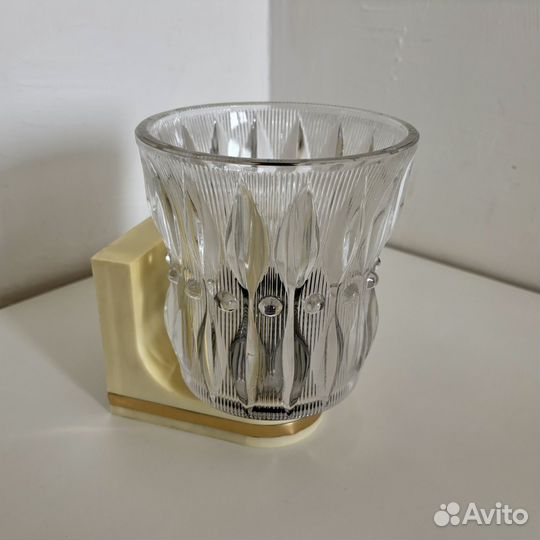 Светильник, бра, винтаж, СССР, хрустальный плафон