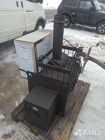 Печь для бани Паровозик 600вт бак слева