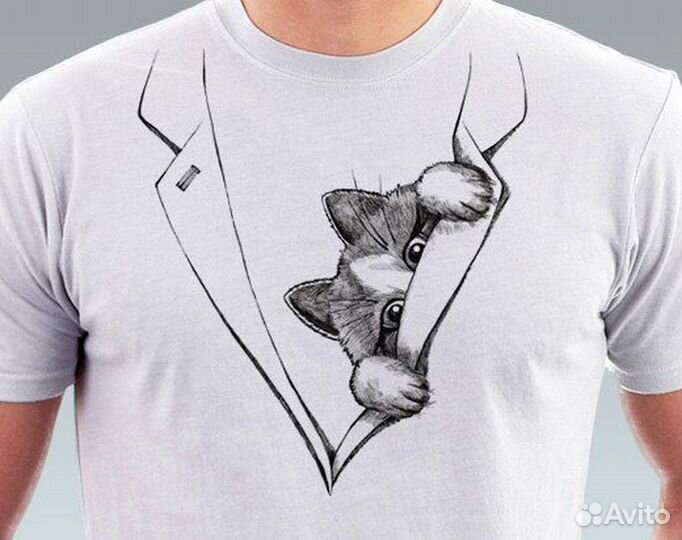 Печать принта на футболках свитшотах