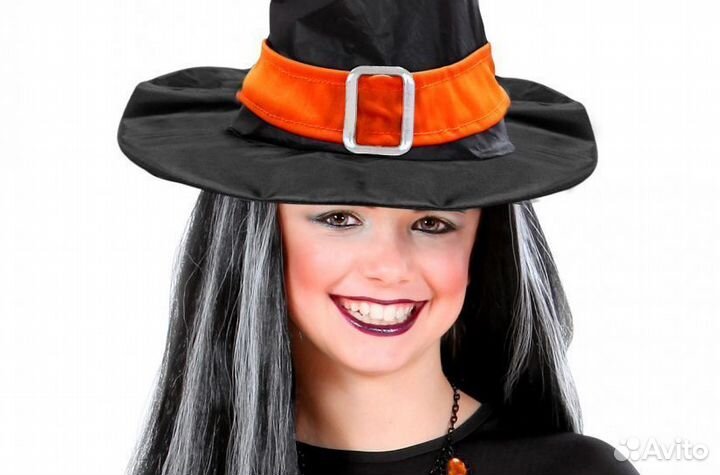 Колпак Ведьмы с оранжевой лентой и пряжкой