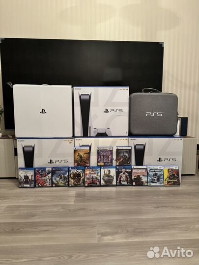 Sony PS 5 с дисководом + игры + PS plus