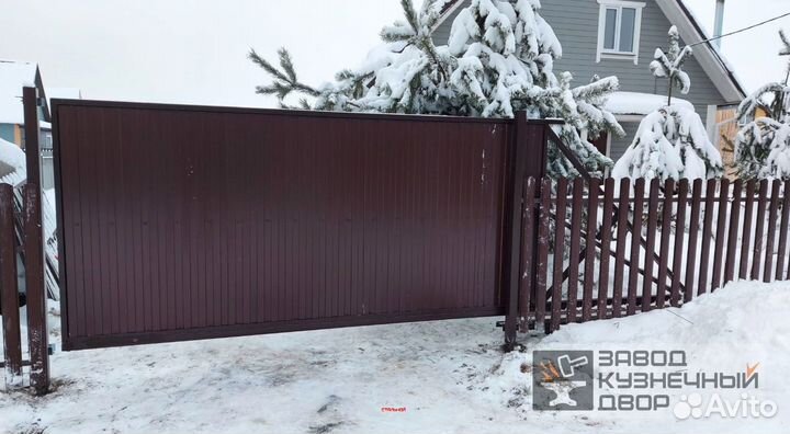 Ворота откатные с калиткой и без