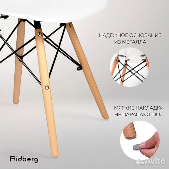 Новый стул Ridberg Style DSW eames белый