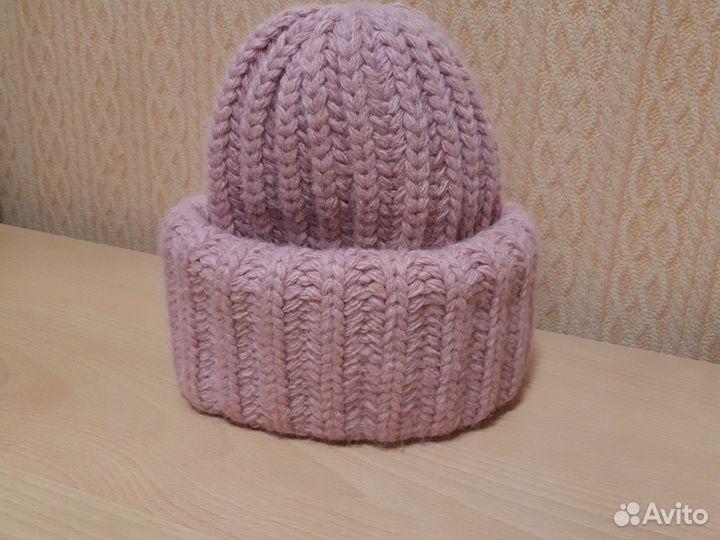Шапка,крупная вязка.Шерсть с мохером.Очень тёплая