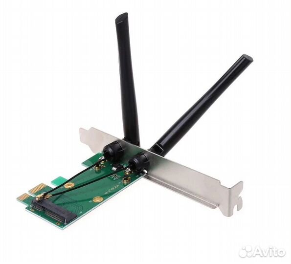 Wi-Fi сетевая карта PCI-Ex1 (2 съемные антенны)