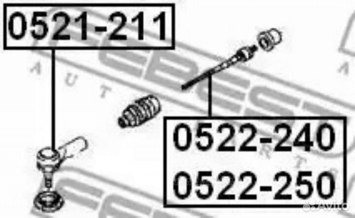 Febest 0521-211 Наконечник рулевой тяги перед прав