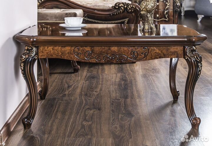 Столик прямоугольный Джоконда корень дуба глянец