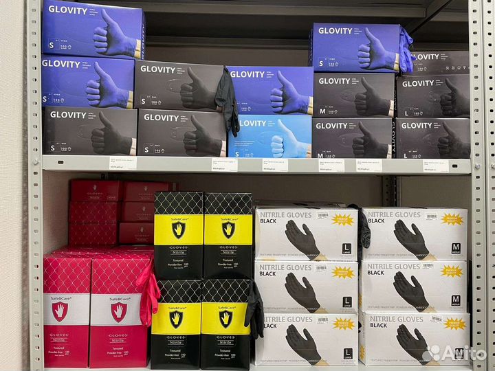 Перчатки нитриловые, нитрил-винил