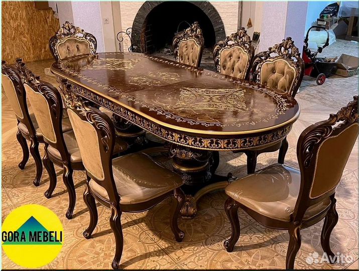 Стол обеденный овальный раздвижной