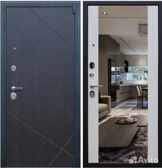 Металлические двери зеркалом