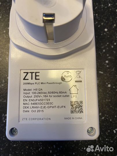 Plc адаптер zte h512a