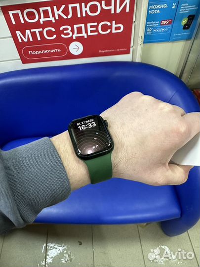 Часы apple watch 7 45 mm green