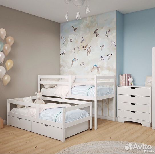 Двухъярусная кровать из массива 170х80 и 160х80 см