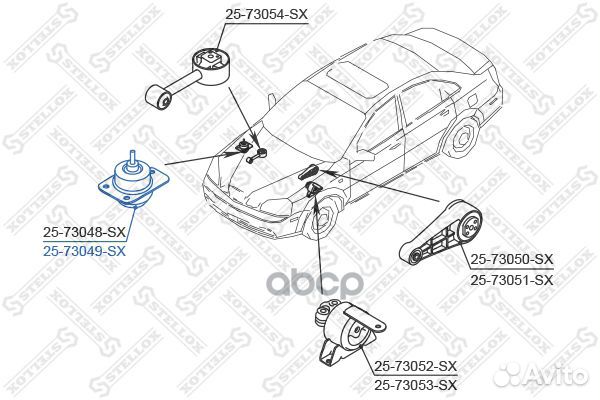 Подушки крепления двигателяstellox 2573049SX S
