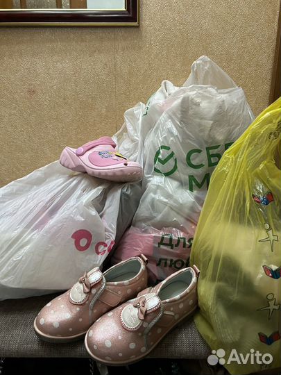 Детские вещи пакетом для девочки и обувь