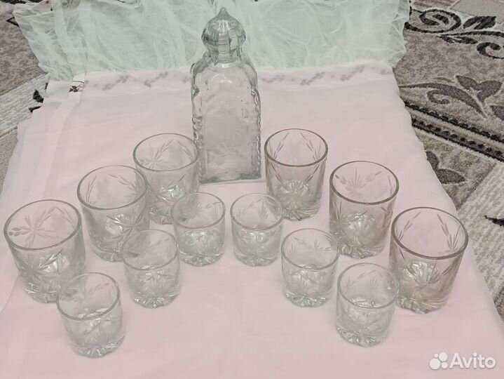 Стаканы рюмки графин 19 предметов