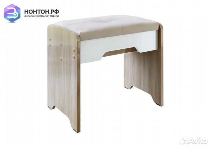 Пуф Палермо-3 ясень шимо светлый / белый глянец