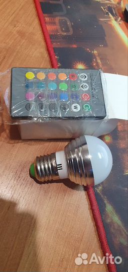 Светодиодная лампа RGB 3Вт c пультом. Новая