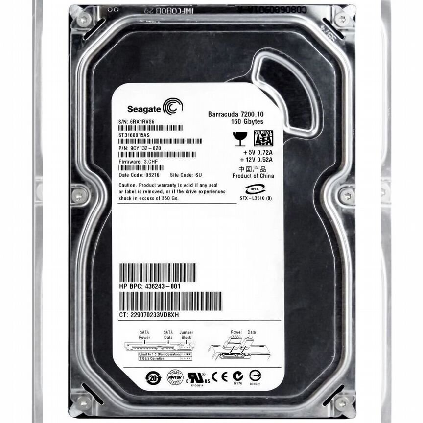 [436243-001] Жесткий Диск Hp 160gb Sata2 3,5" Hdd 436243-001