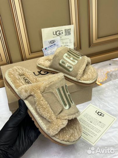 Шлёпанцы мягкие Ugg бежевые 36-40