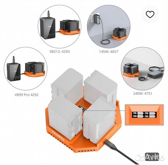 Зарядное SmallRig 4837 4-Channel для NP-F