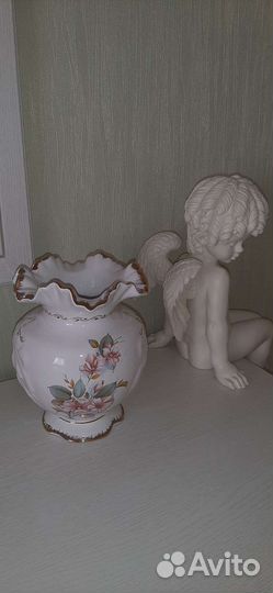 Ваза фарфоровая (ручн.роспись, позолота)