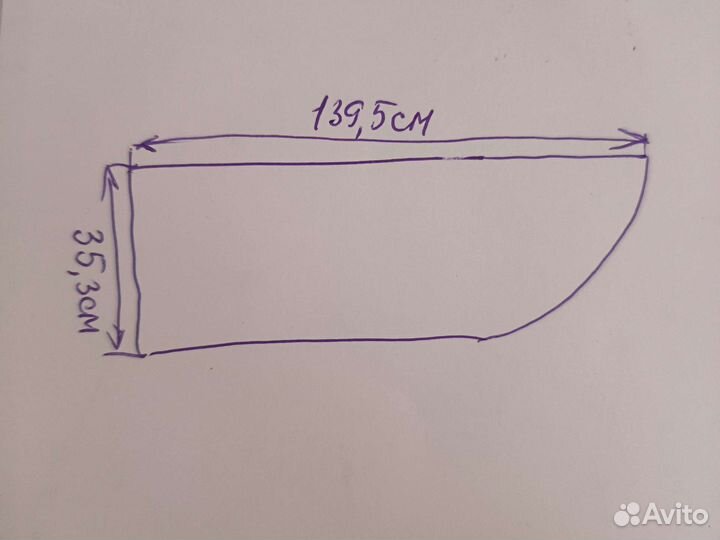 Стекло от мебели 139,5*35,3*0,3см
