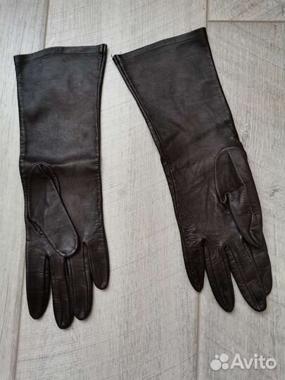 Перчатки высокие кожа новые