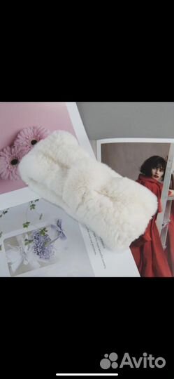 Повязка на голову мех кролика