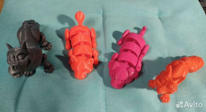 Белка, лиса, кот, волк антистресс 3д печать